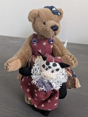 Rare Deb Canham Little Gems "Missi & Miss Moo" Miniature Teddy Bear